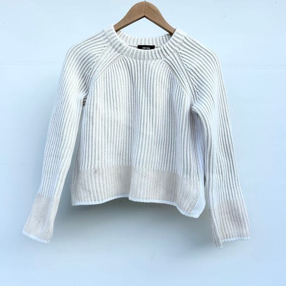 ME+EM Soft-Touch Cotton Rib Knit Weekend Sweater Jumper Natural Cream XS Ecru - Picture 5 of 11